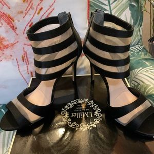 Brand new black ankle strap shoes